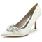 Pointu carré boucle strass talons aiguilles mariage talons hauts chaussures de banquet - Page 1