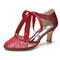 Bottes pour femmes rouges chaussures de mariage talons aiguilles en dentelle - Page 7