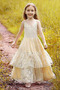 Robe de fille de fleur Naturel taille Dentelle A-ligne noble - Page 5