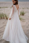 Robe de mariage Manche Longue A-ligne Tulle Col en V Fourchure Frontale - Page 2