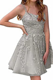 Robe de cocktail Courte Norme net aligne Festin Dentelle Bretelles Spaghetti