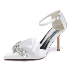 Noeud en satin avec talons aiguilles chaussures de princesse chaussures de mariage