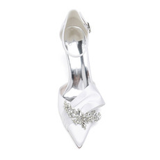 Noeud en satin avec talons aiguilles chaussures de princesse chaussures de mariage