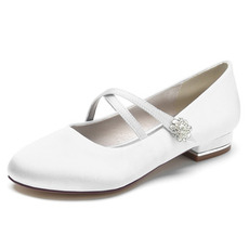 Bout rond strass chaussures de ballerine de mariage chaussures habillées chics pour la fête de mariage chaussures de mariage quotidiennes