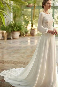 Robe de mariée Haute Couvert Naturel taille Mousseline Attache