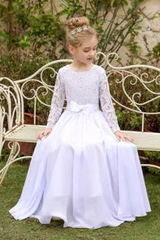 Robe de fille de fleur Fermeture éclair Manquant Été A-ligne