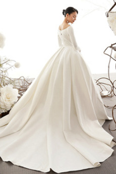 Robe de mariée Simple aligne Fermeture à glissière Automne Sage