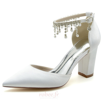 Pointu strass chaussures femmes mariage talons aiguilles chaussures de demoiselle d'honneur - Page 4