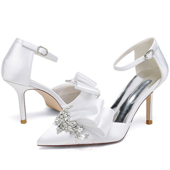 Noeud en satin avec talons aiguilles chaussures de princesse chaussures de mariage - Page 5