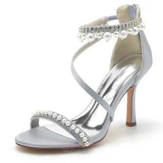 Chaussures de mariage Stiletto sandales en strass chaussures de mariée princesse chaussures de mariage en soie - Page 13