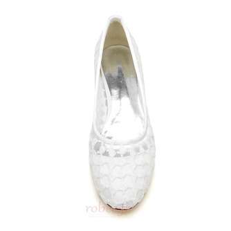 chaussures de mariage en dentelle blanche chaussures de mariage plates - Page 3