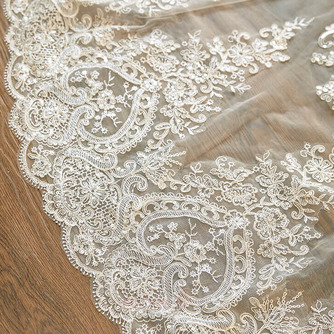 Voile de dentelle de luxe pour mariée, voile de fuite, accessoires de voile de mariage rétro - Page 6