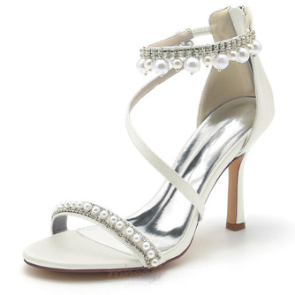 Chaussures de mariage Stiletto sandales en strass chaussures de mariée princesse chaussures de mariage en soie - Page 12