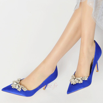 Pointu carré boucle strass talons aiguilles mariage talons hauts chaussures de banquet - Page 3