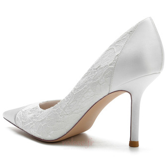 Chaussures de mariage en dentelle blanche chaussures de mariage avec strass chaussures de demoiselle d'honneur strass stiletto pour femmes - Page 5