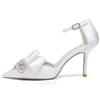 Noeud en satin avec talons aiguilles chaussures de princesse chaussures de mariage - Page 2