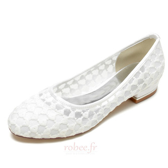 chaussures de mariage en dentelle blanche chaussures de mariage plates - Page 1