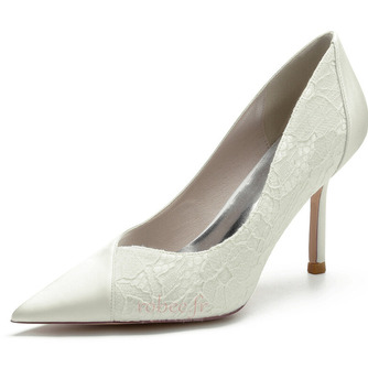 Chaussures de mariage en dentelle blanche chaussures de mariage avec strass chaussures de demoiselle d'honneur strass stiletto pour femmes - Page 9