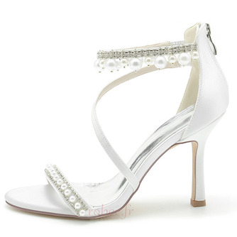 Chaussures de mariage Stiletto sandales en strass chaussures de mariée princesse chaussures de mariage en soie - Page 2