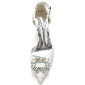 Sandales Stiletto étanches strass satin mariée chaussures de mode de fête de mariage - Page 4