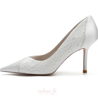 Chaussures de mariage en dentelle blanche chaussures de mariage avec strass chaussures de demoiselle d'honneur strass stiletto pour femmes - Page 3