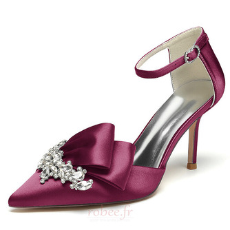 Noeud en satin avec talons aiguilles chaussures de princesse chaussures de mariage - Page 12