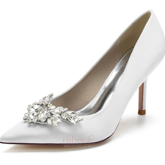 Pointu carré boucle strass talons aiguilles mariage talons hauts chaussures de banquet - Page 2