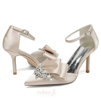 Noeud en satin avec talons aiguilles chaussures de princesse chaussures de mariage - Page 6