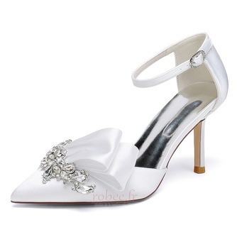 Noeud en satin avec talons aiguilles chaussures de princesse chaussures de mariage - Page 1