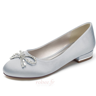 Chaussures de mariage plates boucle strass blanc chaussures de mariage en satin - Page 12