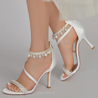 Chaussures de mariage Stiletto sandales en strass chaussures de mariée princesse chaussures de mariage en soie - Page 1