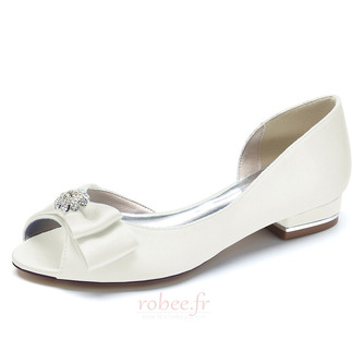 Chaussures de mariage, plus la taille des chaussures simples bow sandales de fête en satin - Page 2