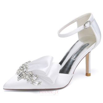 Noeud en satin avec talons aiguilles chaussures de princesse chaussures de mariage - Page 9