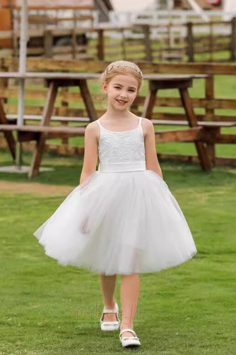 Robe de fille de fleur Orné de Nœud à Boucle Naturel taille Glissière - Page 1