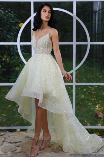 Robe de cocktail Tulle Haut Bas Étoilé Perle Fermeture à glissière - Page 1