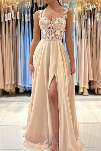 Robe de soirée Longue Manquant Champagne a ligne Thigh-High Slit - Page 4