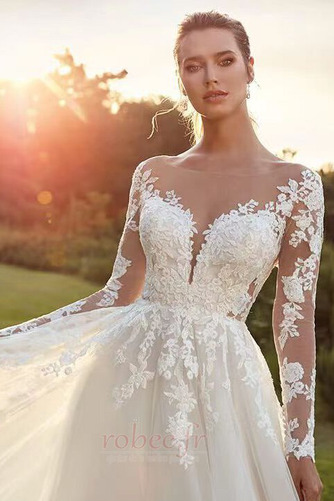 Robe de mariée Luxueux Petites Tailles Longue Col U Profond aligne - Page 4